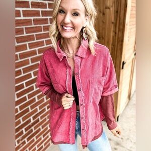 Umgee Pink Button Down Shirt